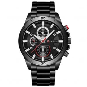 Curren Nouvelle Mode Hommes Mouvement &Agrave; Quartz Alliage Bande Montre-Bracelet Analogique (Bo&icirc;tier Noir + Cadran Noir) - Neuf