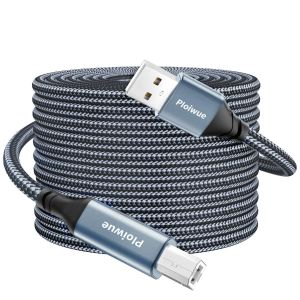 JGD-C&acirc;ble d'imprimante USB 2.0 - 4 m - USB A vers USB B - C&acirc;ble USB 2.0 type B - Scanner haute vitesse - Compatible avec Lexmark Dell HP Canon Epson Xerox Brother DAC et plus encore - Gris - Neuf