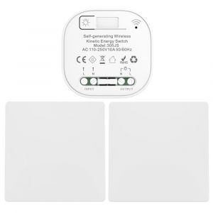 EU interrupteur sans fil sans piles kit interrupteur sans fil autoalimente va et vient sans fil sans pile radio interrupteur a distance eclairage domestique wireless switch (EU 1Gang 1V10 a) - Neuf