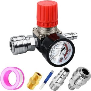 KALANKA-Régulateur de Pression d'Air Trois voie valve 175psi 12bar 1/4 Pouce Manomètre à Air Régulateur pour compresseur (Nouveau 3 voie valve) - Neuf