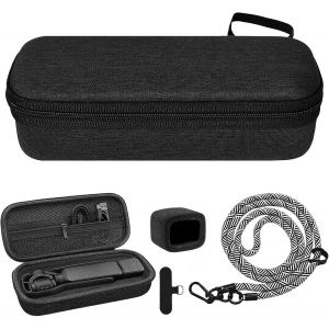 Sac de Transport pour Osmo Pocket 3,Sac de Rangement Rigide pour DJI Osmo Pocket 3 Creator Combo Accessoires avec Protection en Mousse et Chaîne de Téléphone Portable réglable - Neuf