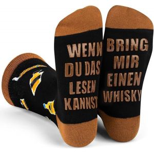 Jgd-Cadeaux Dr&ocirc;les Pour Hommes Chaussettes : Si Tu Peux Lire Apportez-Moi Whisky Dicton Antid&eacute;rapant Sur Semelle Hommes Cadeaux De No&euml;l Cadeau Lutin Article De Farce Pour Meilleure Amie 38-47 - Neuf