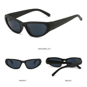 Lunettes De Soleil D'&eacute;quitation En Forme D'?il De Chat Uv400 Lunettes De Sport Lunettes Anti-&Eacute;blouissement Noir Noir - Neuf