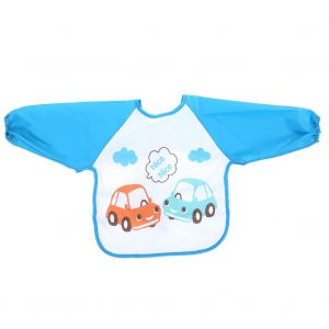 Robe Impermeable Pour Bebe, Bavoir A Manches Longues Pour Garcons Et Filles (Voiture Bleue) - Neuf