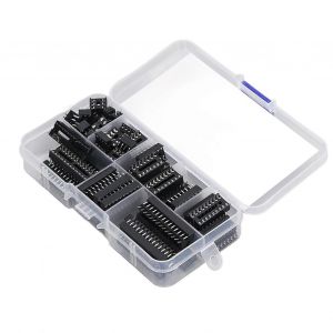 Kit d'assortiment de douilles de puce IC - 66 composants de circuit de broches plates en plastique isolés,tailles 6P-28P - Neuf