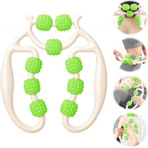 Kal-Rouleau De Massage Musculaire Des Jambes, Rouleau De Massage Anti-Cellulite 360 °, Rouleaus De Massages Des Jambes, Rouleaus De Massages 360, Soulage La Fatigue (Blanc+Vert+B) - Neuf