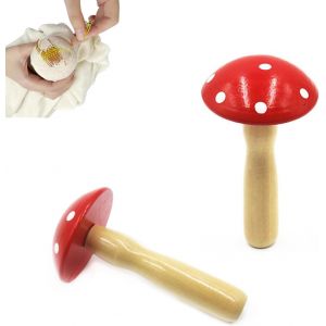 Yemaesre-Lotde 2 Champignons À Repr R En Bois Avec Poignée Et Courbure Progressive Pour Chapeaux, Mitaines, Chaussettes - Neuf