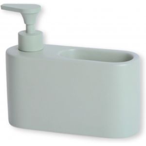 Distributeur Liquide Vaisselle Porte Eponge pour Cuisine|Distributeur Savon Liquide pour Les Mains avec Espace Porte éponge|Porte Savon Cuisine|céramique|Vert Sauge - Neuf