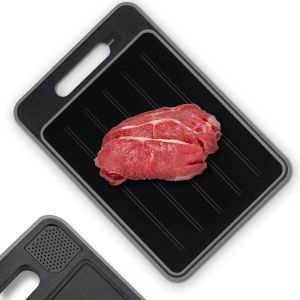 Planche Pour D&eacute;congeler Les Aliments + Planche &Agrave; D&eacute;couper (4 En 1) - D&eacute;congeler, Couper, R&acirc;per Les &Eacute;pices Et Aiguiser Les Couteaux, Antiadh&eacute;sive Et Antid&eacute;rapante, 36,5 X 25 X 1 Cm (Lave-Vaisselle - Neuf