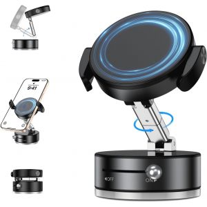 Support Téléphone Voiture pour MagSafe, avec Ventouse Magnétique&Puissant [360°Rotation],Compatible avec iPhone/Xiaomi/Google/Android Tous Les Téléphones, Universel Multi-scènes, Blanc - Neuf