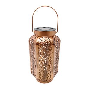 Lanterne Solaire Suspendue - Structure M&eacute;tallique Ajour&eacute;e, Led Blanc Chaud, &Eacute;clairage Ext&eacute;rieur Pour Jardin, Alimentation Solaire, R&eacute;sistante &Agrave; L'eau - Neuf