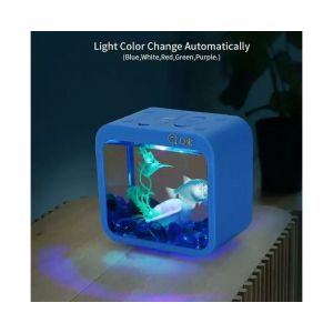 Mini Aquarium Led En Acrylique ¿ Élégant Aquarium Pour La Décoration De La Maison Et Du Bureau, Idéal Pour Les Poissons Betta Et Les Petits Animaux Aquatiques, Fonctionne Sur Piles. - Neuf