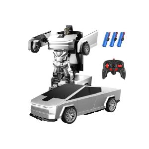 Camion Cyber t&eacute;l&eacute;command&eacute; avec lumi&egrave;re - Jouet transformable en camion et robot - Neuf