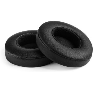 KAL-Paire Coussinets Compatible Avec Casque Beats Solo 2 Solo 3 Wireless Bluetooth Avec Cuir De Protéine Et Mousse À Mémoire (Noir) - Neuf