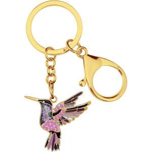 Kal-Porte-Cl&eacute;s Colibri Volant En Alliage De Zinc &Eacute;maill&eacute; Strass Oiseaux Bijoux Cadeaux Pour Femmes Filles Porte-Monnaie Clef - Neuf