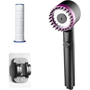 ChenQuanSarl-Pommeau De Douche Avec Filtre, Douchette &Agrave; Main Haute Pression Avec 4 Types De Jets, &Eacute;conom ur D'Eau Avec Fonction D'Arr&ecirc;t, Pommeau De Douche &Eacute;conom ur D'Eau Pour Eau Dure, Chlore R&eacute;sidu - Neuf