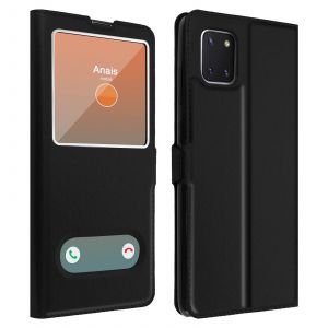 Housse Galaxy Note 10 Lite Protection Double Fenêtre Fonction Support - Noir - Neuf