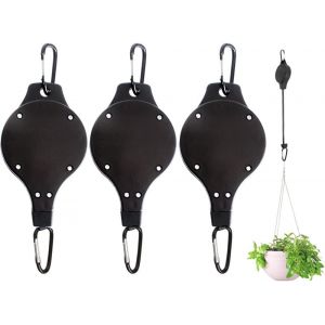 ASFASFq-Poulie pour Plantes Robuste et Facile à Atteindre Rétractable Poulie pour Plantes Suspension pour Suspendre Les Crochets de Paniers de Fleurs pour Paniers de Jardin 3Pcs(7.6 * 3.5 * 20cm) - Neuf