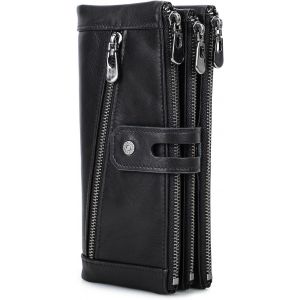 Porte Monnaie Homme Portefeuille Longue Porte-Cartes Monnaie &Agrave; Glissi&egrave;re Avec En Cuir,Beaucoup Emplacements Cartes Bourse - Neuf