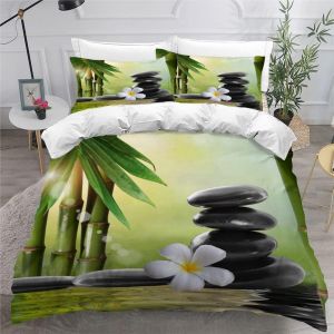 Housse De Couette Fermeture Eclair X Ultra Doux Housse De Couette Zen Pierre Zen Bambou Sets De Housse Couette Microfibre Qualit&iquest;&iquest; Sup&iquest;&iquest;Rieure Li - Neuf