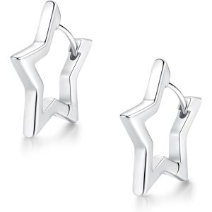 Petites Créoles En Argent Sterling 925 - Hypoallergéniques - Pour Cartilage - Dormir - En Forme D'étoile - Pour Femme Et Fille - Neuf