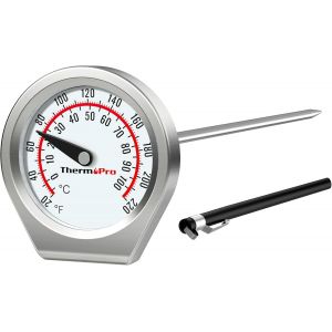 Kal-Thermomètre De Cuisine À Cadran, Thermomètre Pour Grillades Avec Lentille En Verre, Thermomètre À Viande Portable Avec Sonde En Acier Inoxydable De 13cm Pour Liquide, Steak, Dinde - Neuf
