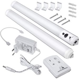 KAL-Mce245 Plafonniers Linéaires À Led Pour Armoire Avec Télécommande Réglage De La Luminosité 240Lm Blanc Froid [Classe Énergétique A] (2 Modules Set) - Neuf