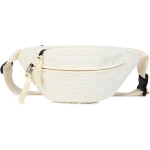 KALANKA-Sac à bandoulière pour femme, petit, sac bandoulière tendance en velours côtelé, élégant et pratique, sac banane pour l'extérieur, le sport, les voyages, la course, l'école, En blanc, Taille - Neuf