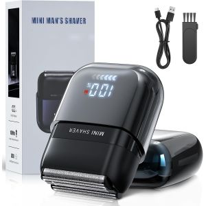 Mini Rasoir Électriques Pour Hommes Avec Affichage Led, Rasoir Électrique Étanche Ipx7, Mini Rasoir Portable Silencieux Et Lavable, Rasoir Homme - Neuf