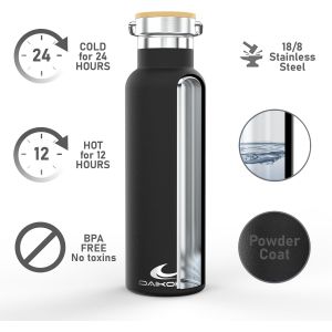 Bouteille, Bouteille Thermique En Acier Inoxydable &Agrave; Double Paroi, Garde La Boisson Froide Ou Chaude Pendant Des Heures, Deux Bouchons - Neuf