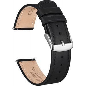 Kal-Bracelets De Montre En Cuir De Cheval Fou Pour Hommes Femmes, Bande De Remplacement Vintage À Dégagement Rapide De 18 Mm 20 Mm 22 Mm Avec Acier Inoxydable - Neuf