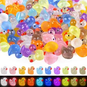 KALANKA-100 Pièces Mini Canards Lumineux en Résine, Multicolores, Miniatures en Plastique pour Aquarium, Paysage de Jardin et Ornement Maisons de Poupées - Neuf