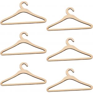 ChicSlick-Lot De 6 Cintres En Bois Durable Pour Poup&eacute;es Mignonnes - Cintres Portatifs Et L&eacute;gers - Accessoires De Maison De Poup&eacute;e (15 Cm)[X1069] - Neuf