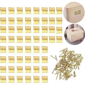 Charni&egrave;re de porte en acier inoxydable 50pcs, mini micro charni&egrave;re, 200 pi&egrave;ces charni&egrave;re de meuble vis avec bo&icirc;te anti-corrosion charni&egrave;re invisible armoire charni&egrave;re meubles - Neuf