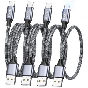 C&acirc;ble USB C Charge Rapide [Lot de 4, 0.5m+1m+2m+3m] Cable USB Type C Chargeur 3A Nylon Tress&eacute; Cable USB C pour Samsung Galaxy S24 S23 S22 A54 A34, iPhone 15 Pro Max, Huawei P60, Google Pixel 7 - Neuf