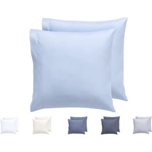 Kalanka-Lot De 2 Housses De Coussin, Microfibre Extra Douce, Hypoallergéniques, 2-45 X 45 Cm, Bleu Clair - Neuf