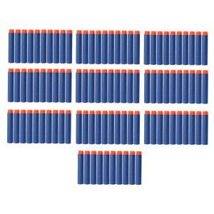 Lot de 100 flechettes de recharge en mousse souple de 7,2 cm pour pistolet jouet, bleu - Neuf