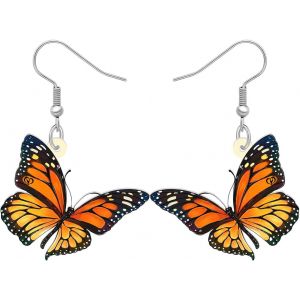 Kal-Boucles D'oreilles Papillon Monarque En Acrylique Pour Femme, Bijoux De Printemps, Breloques D'&eacute;t&eacute;, Cadeaux Pour Les Jardiniers, Les Amoureux De La Nature - Neuf