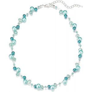 Kal-Collier Court En Perle Et Cristal Pour Femme Avec Cha&icirc;ne En Argent Bijoux De Boh&egrave;me Faits &Agrave; La Main Cadeau Fete Des Meres Pour Maman - Neuf