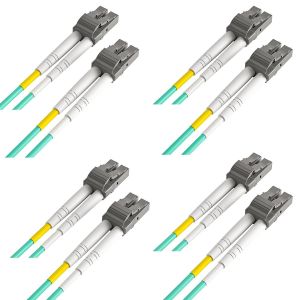 LC à LC Fibre Patch Câble Multimode,10Gb OM3 Câble Fibre Optique,Duplex 50/125¿m Câble Internet Fibre Optique,LSZH Cavalier fibre optique for MMF SFP/SFP+ Transceiver,3-meter,4-Pack. - Neuf