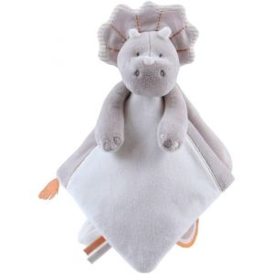 KALANKA-NOUKIE'S - Doudou Enfant - Doudou en Veloudoux - Ops Le Tricératops - Multifonctionnel - Gris - 1 Unité - Neuf