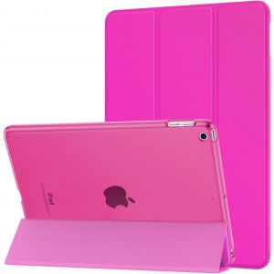 &Eacute;tui Compatible avec 2018/2017 iPad 9.7 6th/5th Gen, Etui &agrave; Rabat avec Support Ultra-Mince et L&eacute;ger avec Semi-Transparent Protecteur en Polycarbonate, Rouge Pitaya - Neuf