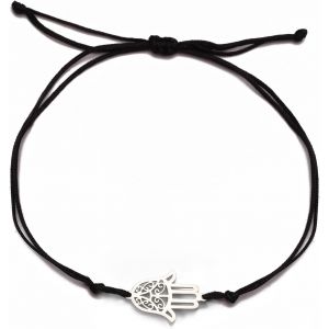 Kal-Fatima Main Bracelet Pour Femmes Hommes En Acier Inoxydable Hamsa Main De Fatima Avec Une Perle Tressée Coloré Bracelet Réglable Talisman Bijoux Cadeau - Neuf