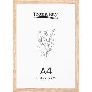 CMWX-- Cadre photo en bois v&eacute;ritable - A4-21 x 29,7 cm - Ch&ecirc;ne naturel - Style moderne - &Agrave; poser ou &agrave; fixer au mur - Collection Wood - Neuf