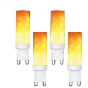 Ampoule Led G9 Effet Flamme 0,5 W, Peinture C&eacute;ramique, 10 Lm, 36 X 2835 Smd, 220-240 V Ca, 1300-1700 K, Diffusion 360&deg;, Classe &Eacute;nerg&eacute;tique A, Lot De 4 - Neuf