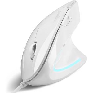 PERIMICE-513W Souris USB Verticale Filaire Blanche 6 Boutons 1000/1600 DPI Droitier - Neuf