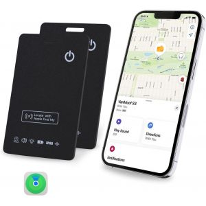 VornixorSarlshop-Airtag Lot de 2 cartes de suivi fines 1,6 mm Certifi&eacute; Apple MFi Compatible avec Apple Find My (iOS uniquement, Android non pris en charge), localisateur d'articles pour bagages, vali - Neuf
