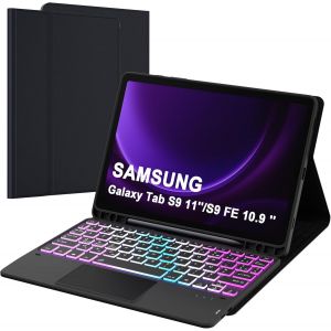 Coque Clavier Pour Samsung Galaxy Tab S10 Lite S10 Fe/S9 Fe/S9 10.9": Clavier Rétroéclairé 7 Couleurs Pour S10lite Tablet 2025 - Claviers Azerty Français Sans Fil Détachable Avec Support De [Z1025] - Neuf