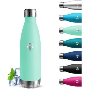 Gourde Isotherme 500ml, Gourde Inox, 24h Froid & 12h Chaud, Gourde Sans Bpa, Gourde Metal, Double Vide, Facile &Agrave; Transporter, Bouteille D'eau Pour L'&eacute;cole, Bureau, Camping, Voyage, Bleu - Neuf