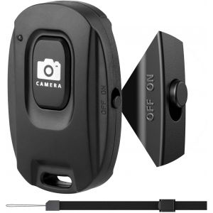 JGD-Télécommande sans fil Bluetooth pour appareil photo iOS et Android (1 paquet), télécommande de téléphone, bouton selfie pour photos et vidéos (Bluetooth 5.2), dragonne et batterie incluses - Neuf